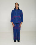 Handwoven Blue Multi Colored Cotton Shirt Jacket at Kamakhyaa by Rias Jaipur. This item is 100% Cotton, Blue, Casual wear, Multicolor, Natural, Overlays, RE 2.O, Relaxed, Stripes, Unisex, Womenswear
