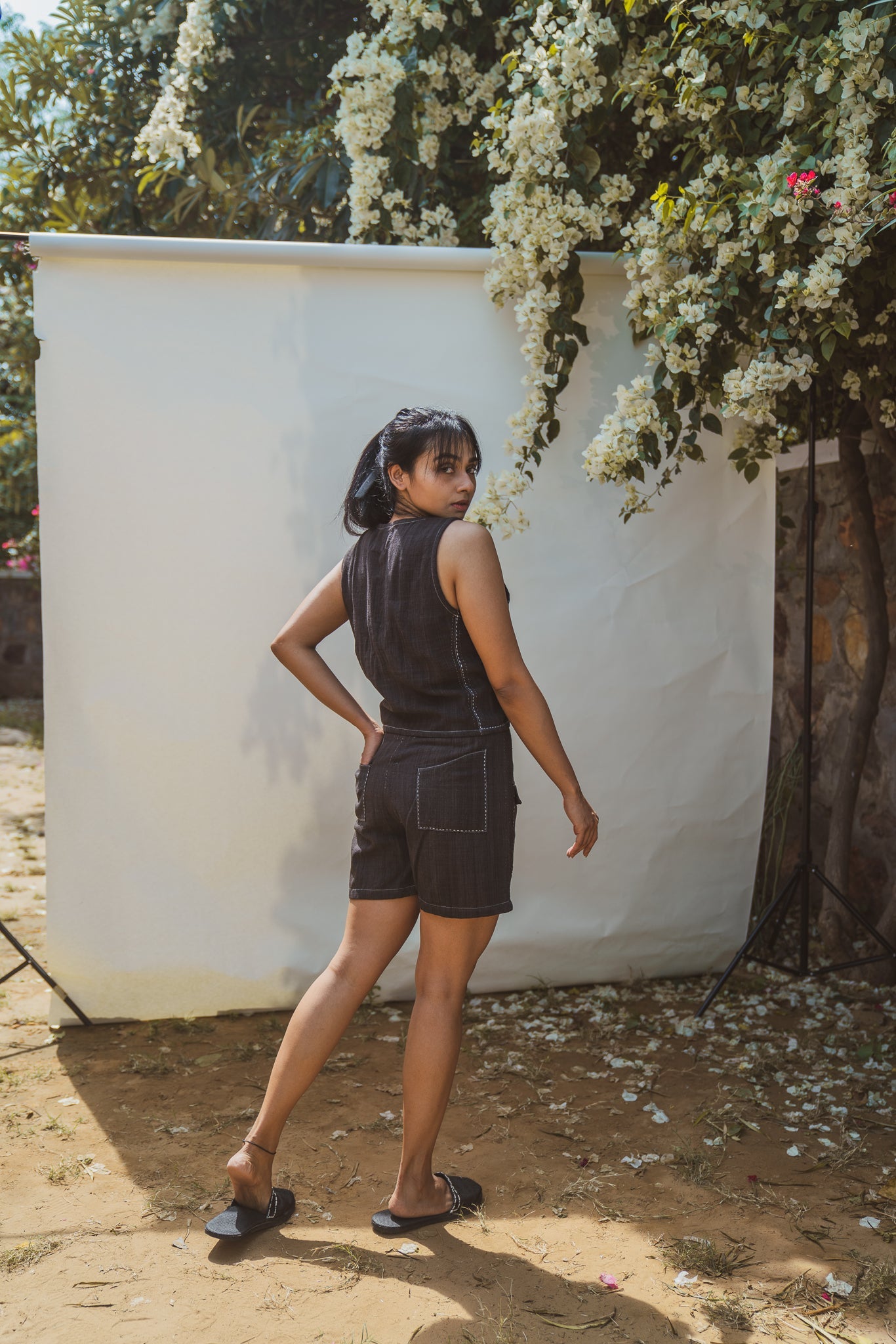 High Waist Shorts at Kamakhyaa by Lafaani. This item is 100% pure cotton, Black, Casual Wear, Natural with azo free dyes, Organic, Regular Fit, Shorts, Solids, Sonder, Womenswear