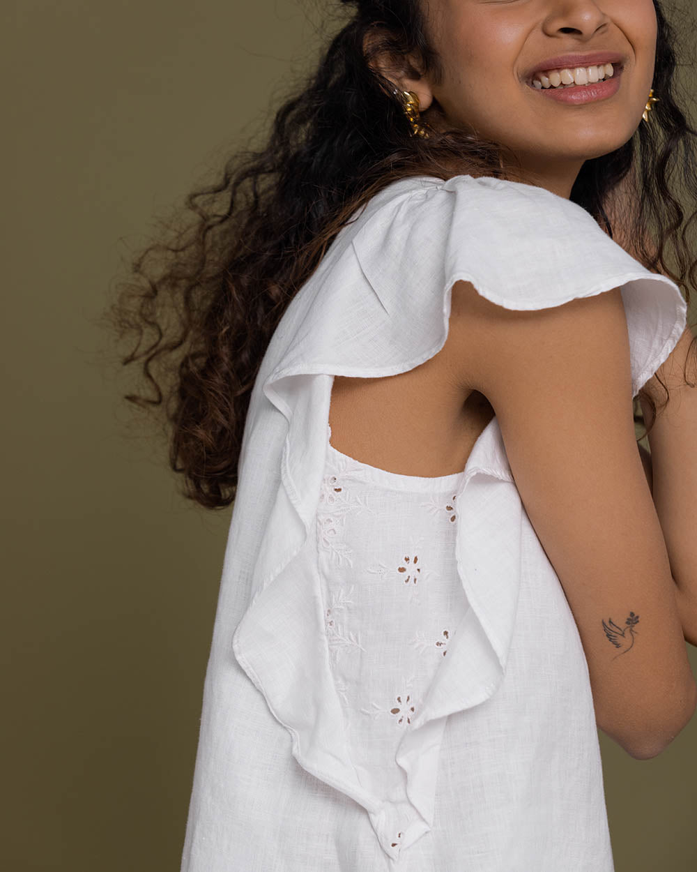 In The Summer Mood Top - Coconut White at Kamakhyaa by Reistor. This item is Casual Wear, Hemp, Natural, Office Wear, Relaxed Fit, Solids, Tops, White, Womenswear