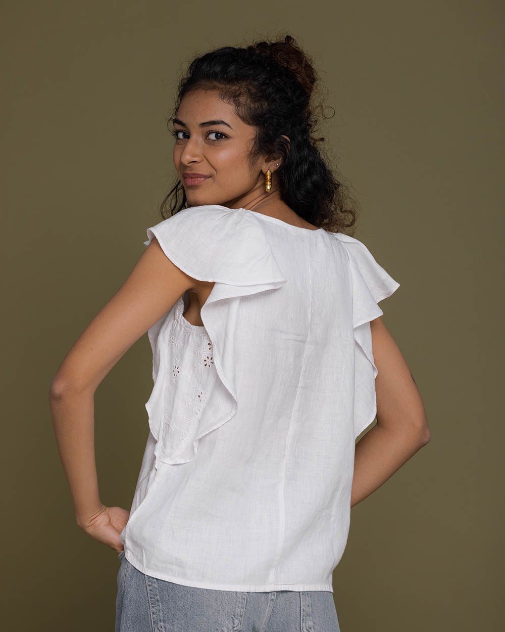 In The Summer Mood Top - Coconut White at Kamakhyaa by Reistor. This item is Casual Wear, Hemp, Natural, Office Wear, Relaxed Fit, Solids, Tops, White, Womenswear