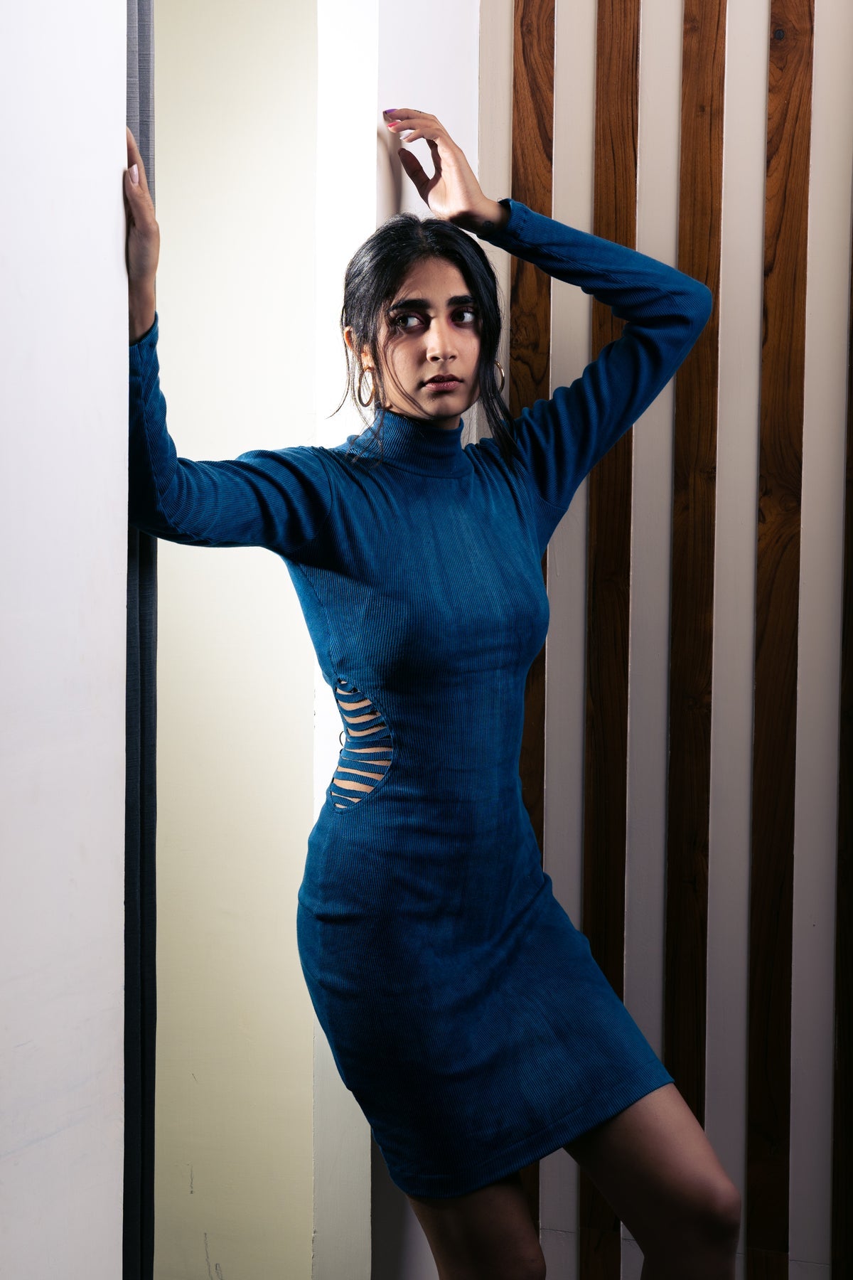 Indigo Cotton Dress at Kamakhyaa by Meko Studio. This item is Blue, Cotton, Deadstock Fabrics, Evening Wear, For Her, July Sale, July Sale 2023, Mini Dresses, Reroot AW-21/22, Slim Fit, Solids, Womenswear