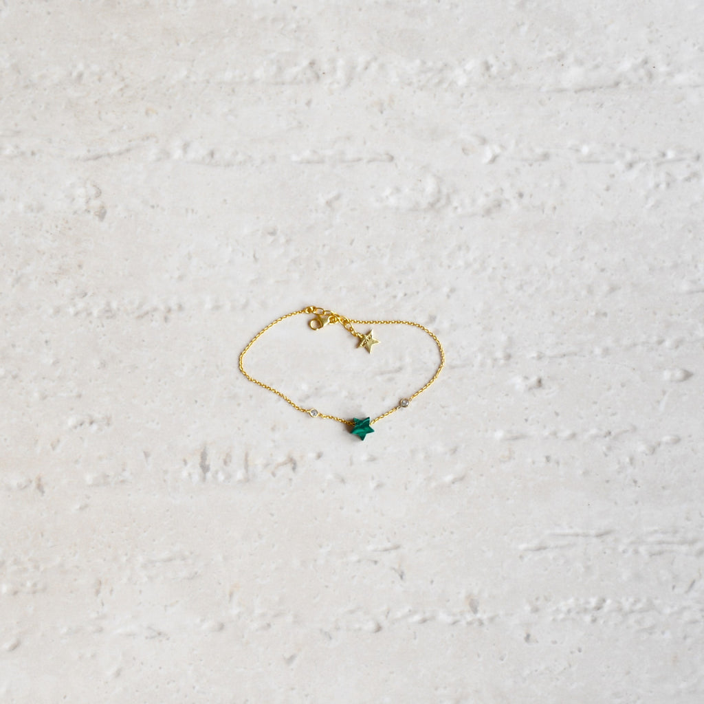Juno Star Bracelet at Kamakhyaa by Noyra. This item is Add Ons, Bracelets, Fashion Jewellery, Green, jewelry, Micron, Natural, Silver, Textured