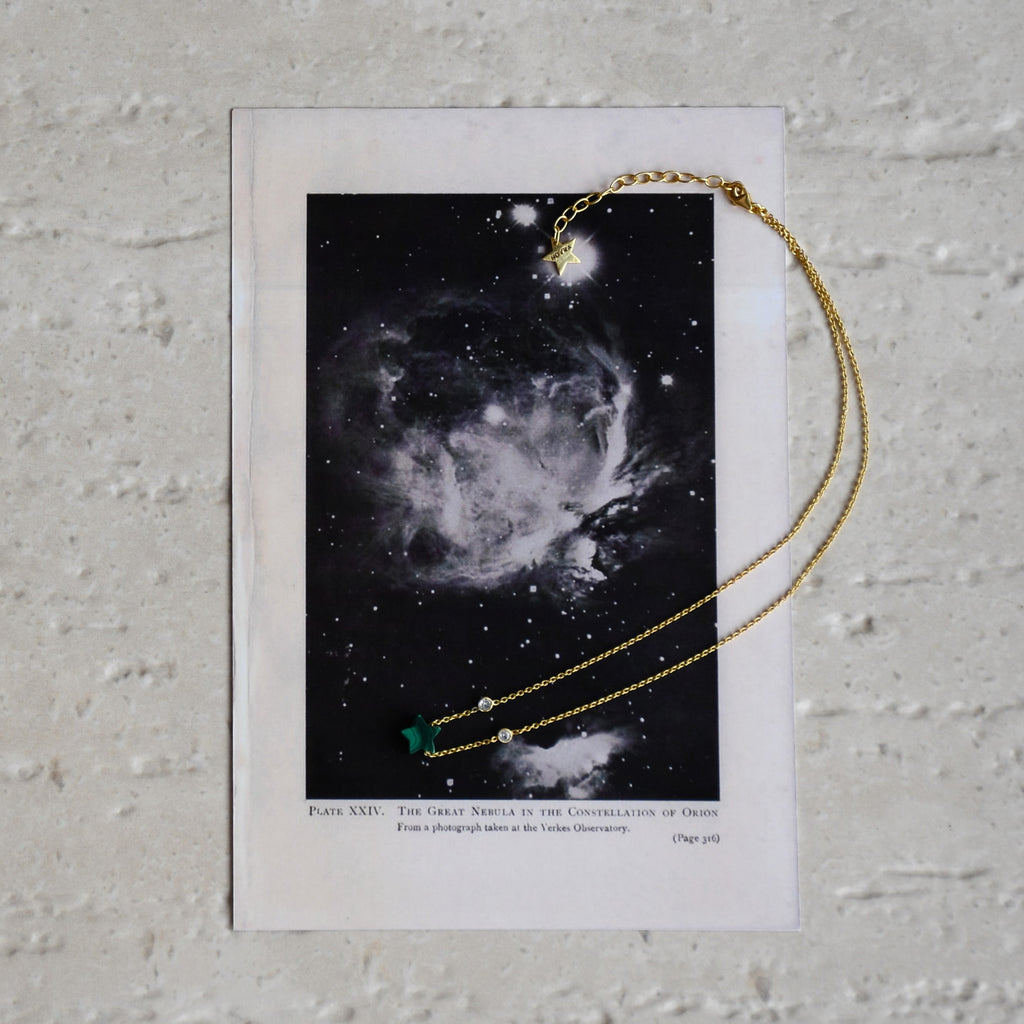 Juno Star Necklace at Kamakhyaa by Noyra. This item is Fashion Jewellery, Green, jewelry, Micron, Natural, Necklaces, Silver, Solids