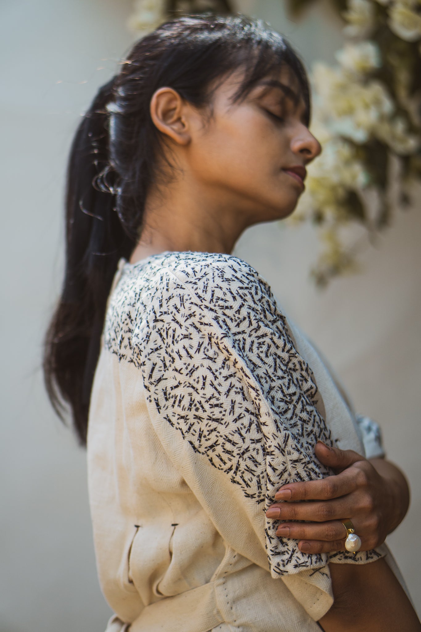 Kimono Blouse at Kamakhyaa by Lafaani. This item is Casual Wear, Kora 100% pure cotton, Organic, Regular Fit, Shirts, Solids, Sonder, Undyed and Unbleached, Womenswear