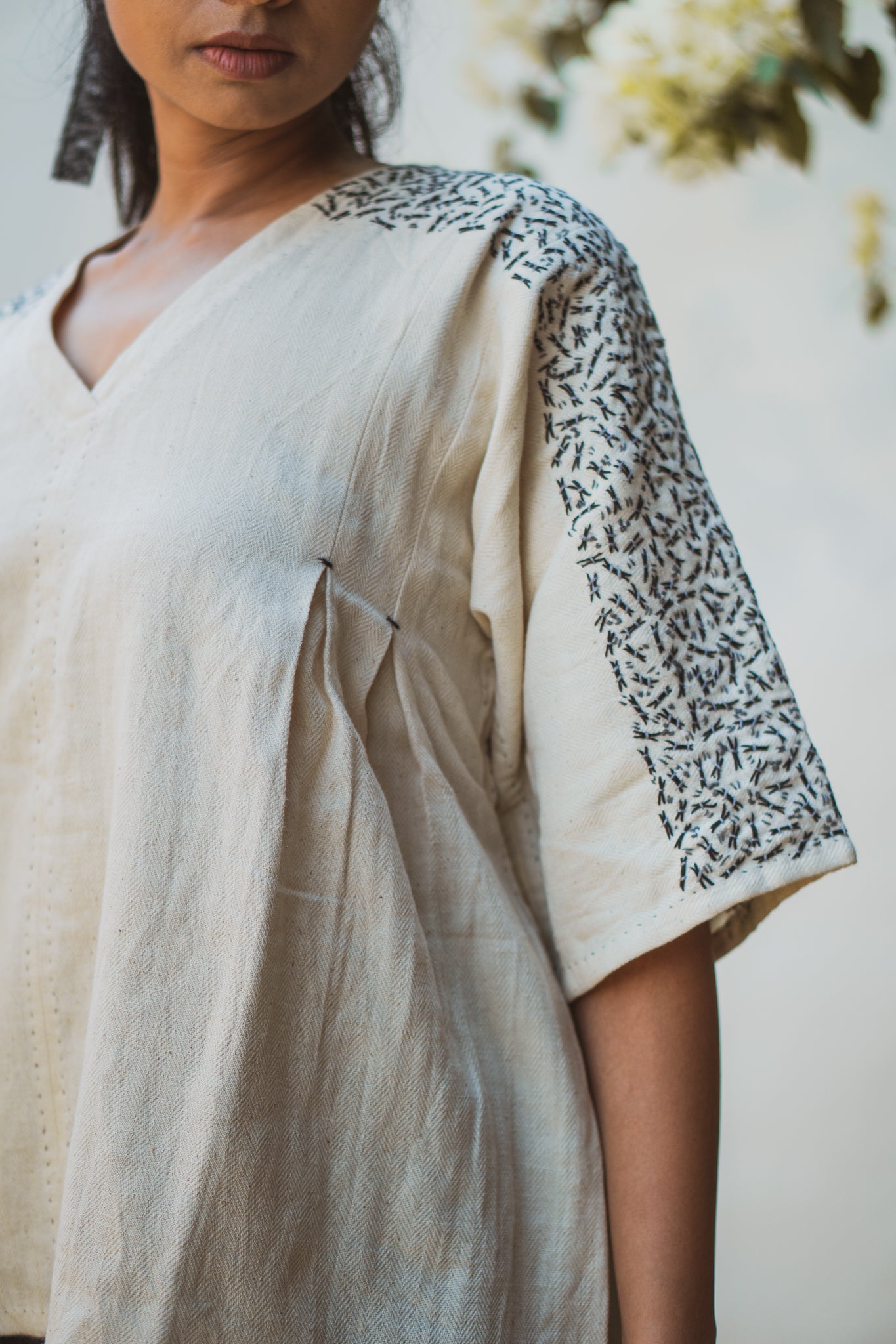 Kimono Blouse at Kamakhyaa by Lafaani. This item is Casual Wear, Kora 100% pure cotton, Organic, Regular Fit, Shirts, Solids, Sonder, Undyed and Unbleached, Womenswear