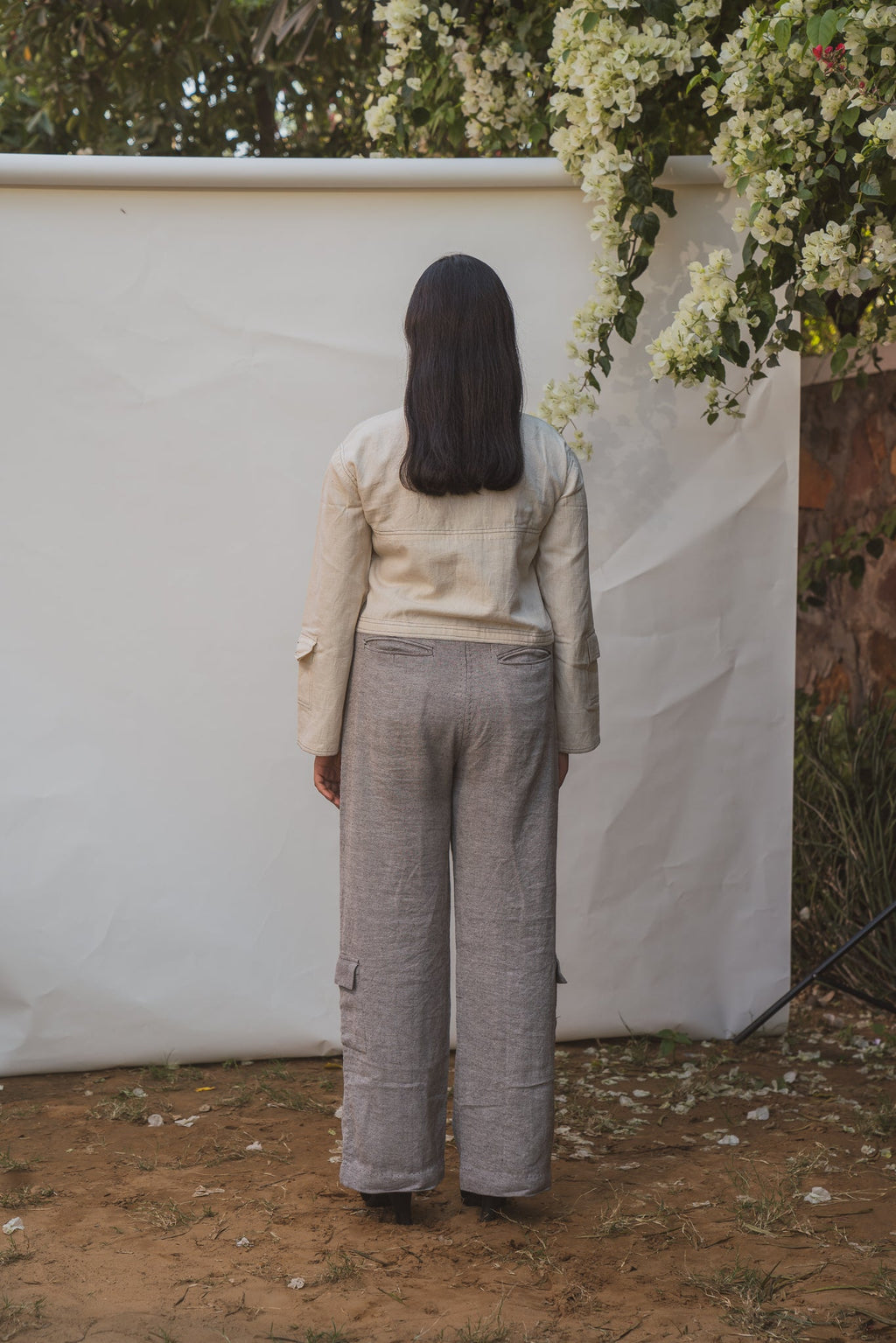 Kora Cropped Jacket at Kamakhyaa by Lafaani. This item is 100% pure cotton, Casual Wear, Jackets, Kora, Organic, Regular Fit, Solids, Sonder, Undyed and unbleached, Womenswear