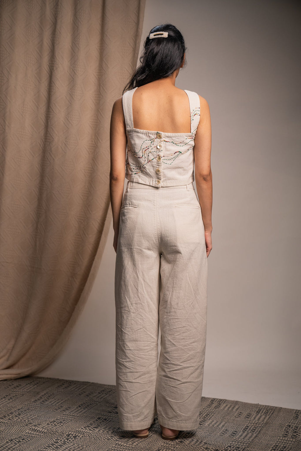 Kora Reversible Blouse at Kamakhyaa by Lafaani. This item is 100% pure cotton, Blouses, Casual Wear, Kora, Natural with azo free dyes, Organic, Regular Fit, Reversible, Rewind, Solids, Womenswear