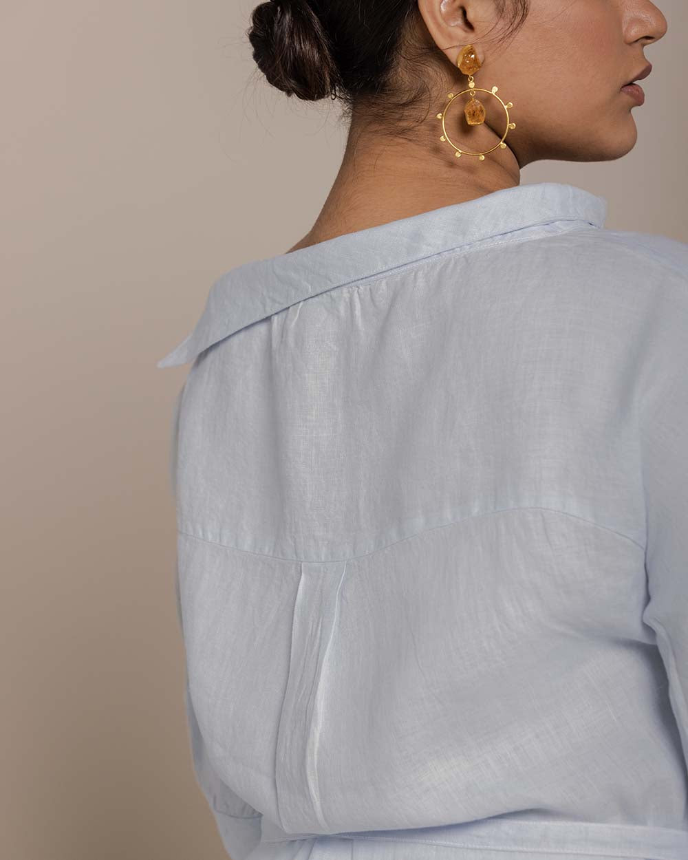 Let’S Stay Home Top - Summer Blue at Kamakhyaa by Reistor. This item is Blue, Casual Wear, Hemp, Natural, Office Wear, Solids, Tops, Tunic Tops, Womenswear