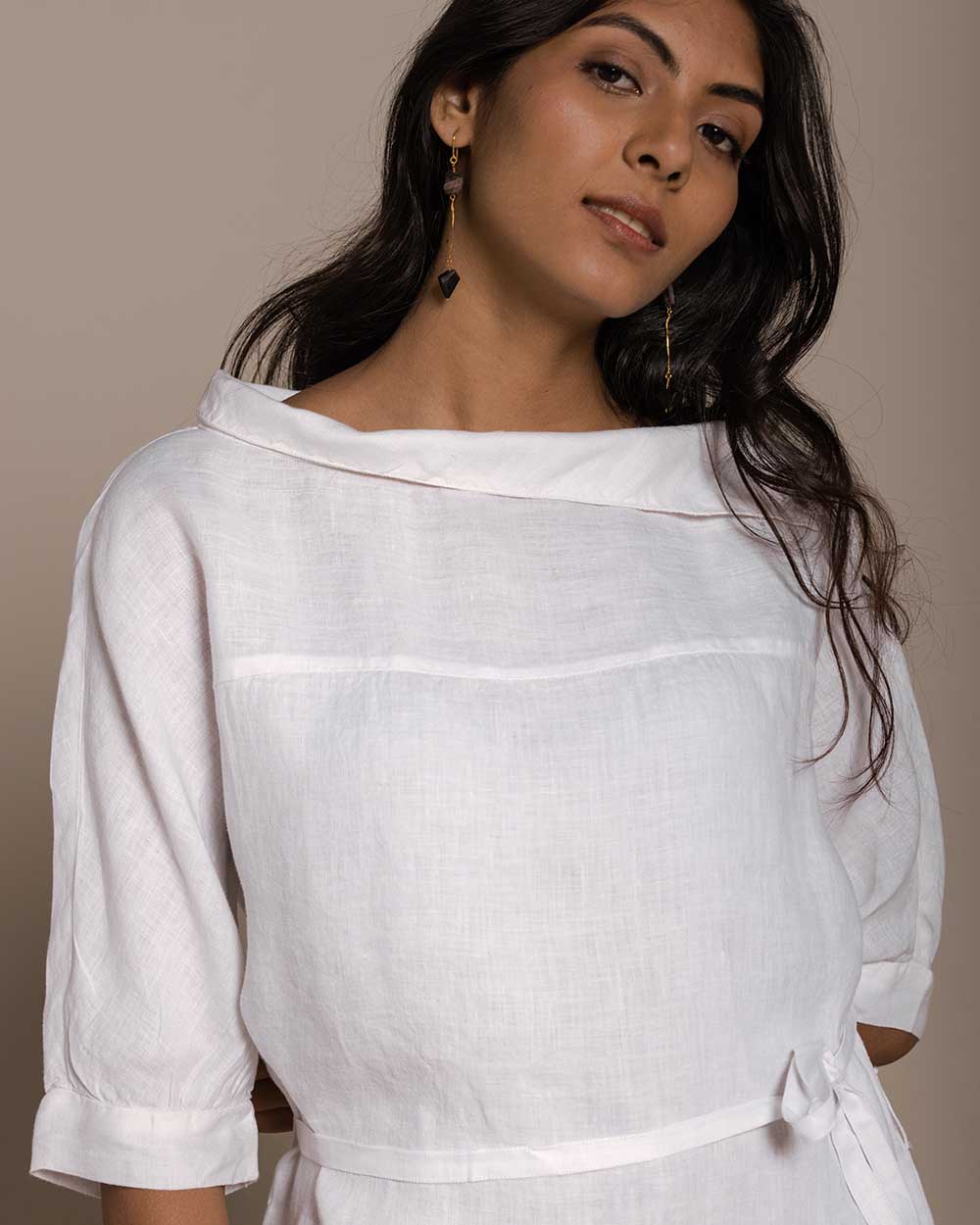 Let's Stay Home Top - Coconut White at Kamakhyaa by Reistor. This item is Blouses, Casual Wear, Hemp, Natural, Office Wear, Solids, Tops, White, Womenswear