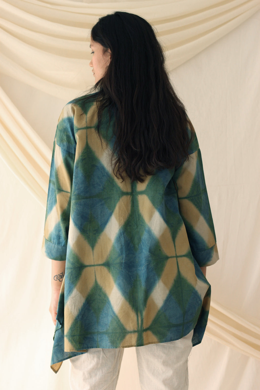 Light Green Ombre Dye Shirt at Kamakhyaa by Chambray & Co.. This item is Casual Wear, Green, Hand Spun Cotton, Natural, Ombre & Dyes, Regular Fit, Shirts, Tops, Womenswear