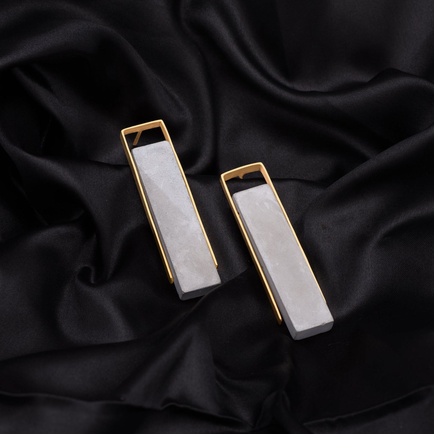 Long Earrings Oblong at Kamakhyaa by Edenek. This item is Brass, Concrete, Fashion Jewellery, Free Size, Grey, jewelry, Less than $50, Long Earrings, Natural, Party Wear, Solids