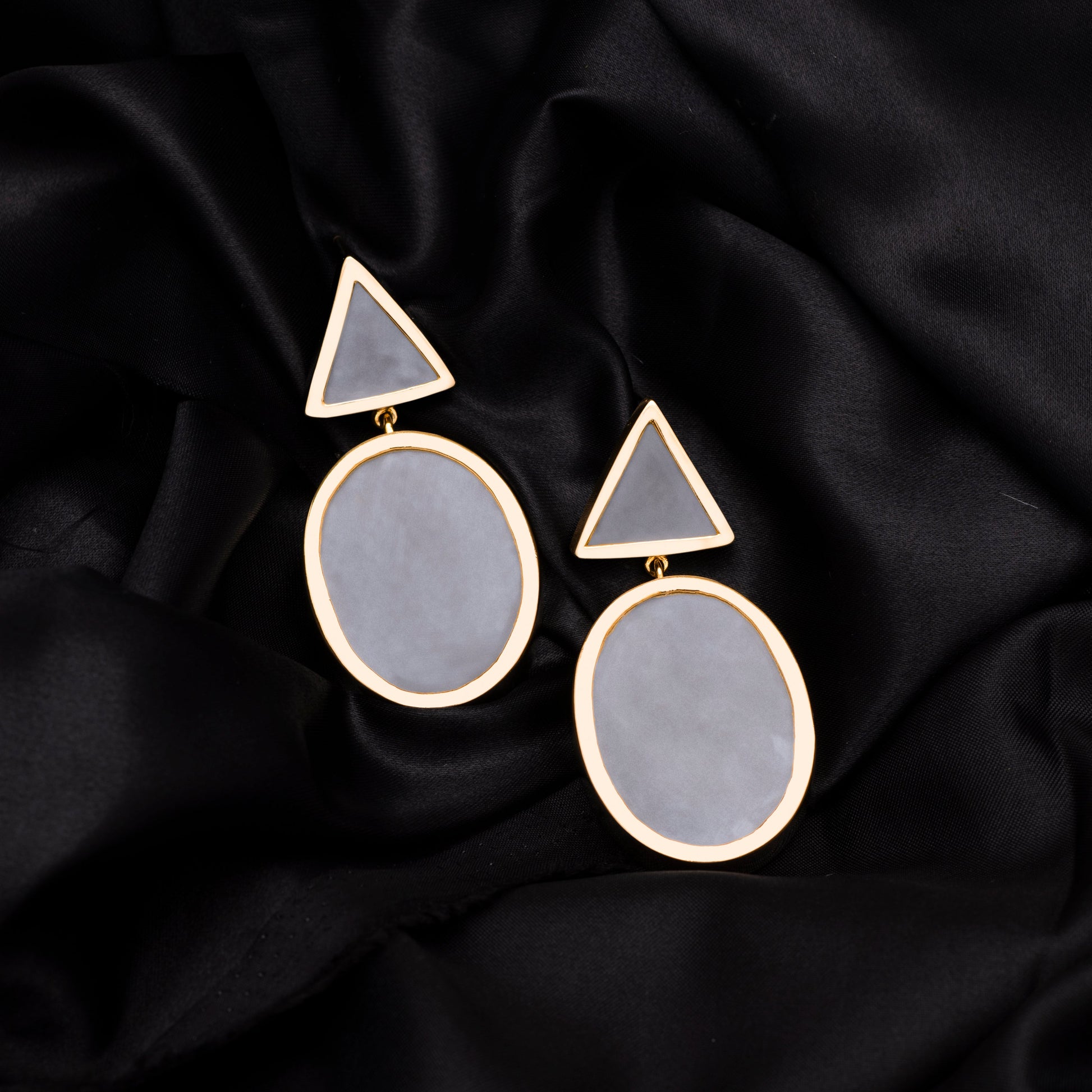 Long Earrings Tribe at Kamakhyaa by Edenek. This item is Brass, Concrete, Fashion Jewellery, Free Size, Grey, jewelry, Long Earrings, Natural, Party Wear, Solids