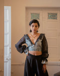 Luna Crop Top at Kamakhyaa by The Loom Art. This item is Black, Casual Wear, Chanderi Organza Silk, Chanderi Silk, Crop Tops, July Sale, July Sale 2023, Lucid Dreams, Luicid Dream, Organic, Regular Fit, Solids, Womenswear