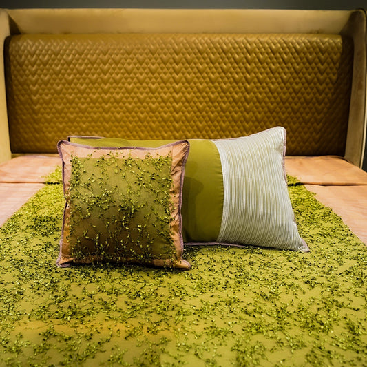 Lush Green Valley Cushion cover at Kamakhyaa by Aetherea. This item is Cushion, Cushion covers, Green, Home, Pink, Sage Green