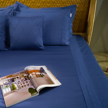 Majestic Sapphire Diamond Simplicity Bedsheet Set with Pillow Covers at Kamakhyaa by Aetherea. This item is Designer Bedsheets, Home