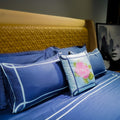 Majestic Sapphire Tranquil Curve Pillow Cover at Kamakhyaa by Aetherea. This item is 100% Cotton, 300 TC, 500 TC, Coffee, Home, Pillow Cover, Plain, Royal Blue, Solid, White