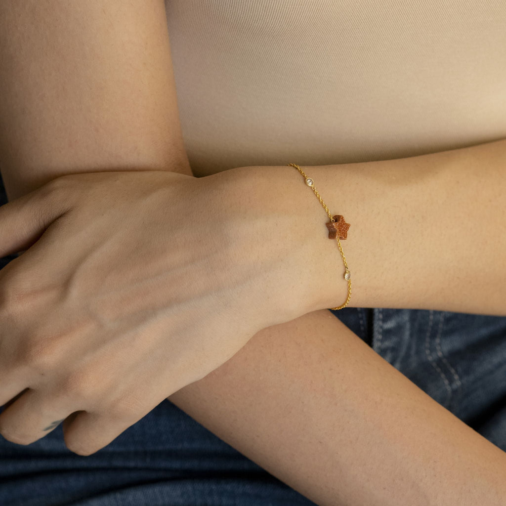 Marici Star Bracelet at Kamakhyaa by Noyra. This item is Add Ons, Bracelets, Brown, Fashion Jewellery, jewelry, Micron, Natural, Silver, Textured