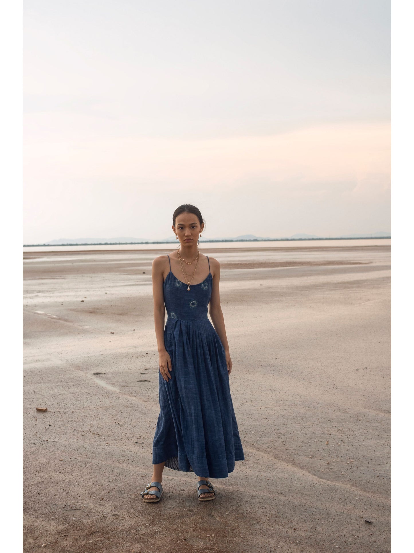 Marine Life at Kamakhyaa by The Loom Art. This item is Blue, Handwoven Cotton, July Sale, July Sale 2023, Maxi Dresses, Natural, Party Wear, Regular Fit, Serendipity, Solids, Womenswear
