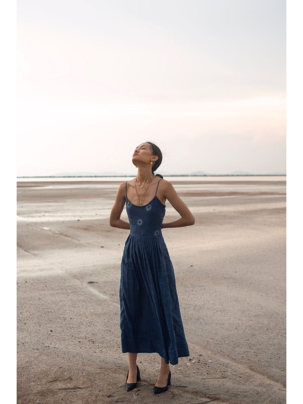 Marine Life at Kamakhyaa by The Loom Art. This item is Blue, Handwoven Cotton, July Sale, July Sale 2023, Maxi Dresses, Natural, Party Wear, Regular Fit, Serendipity, Solids, Womenswear