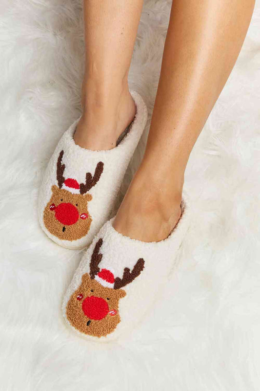 Melody Rudolph Print Plush Slide Slippers at Kamakhyaa by Trendsi. This item is Melody, Ship from USA, Trendsi
