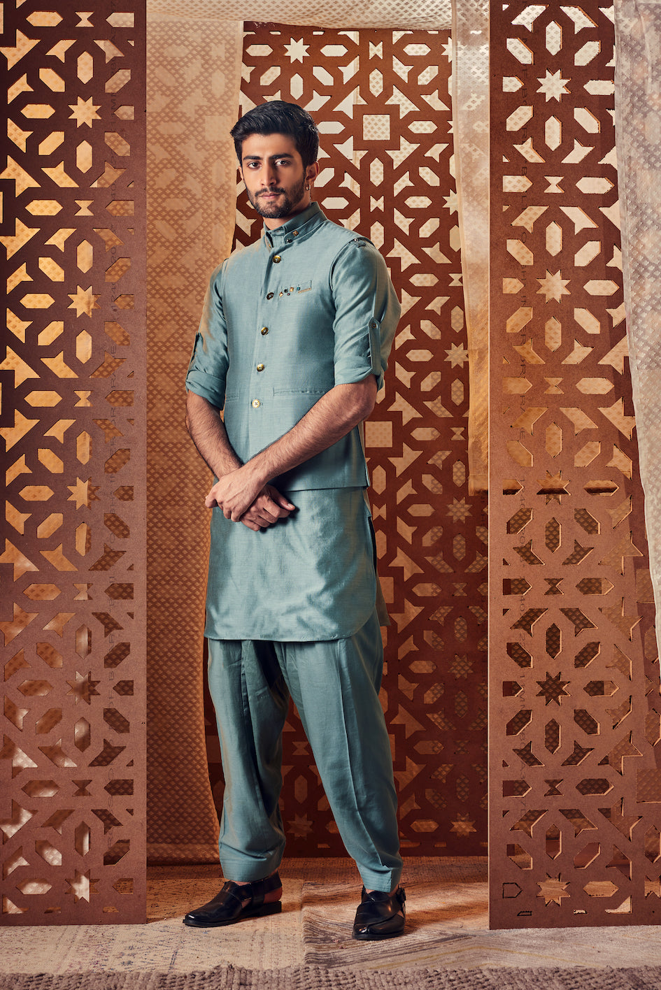 Buy Aany's Culture Men's Soft Polyester Digital Printed Sleeveless Nehru  Jacket | Sadri/Bandi/Modi Coat/Waistcoat at Amazon.in