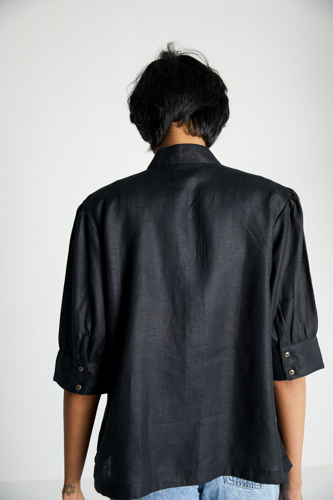 Midnight Secrets Jacket at Kamakhyaa by Reistor. This item is Black, Casual Wear, Hemp, Natural, Noir, Relaxed Fit, Shirts, Solids, Womenswear