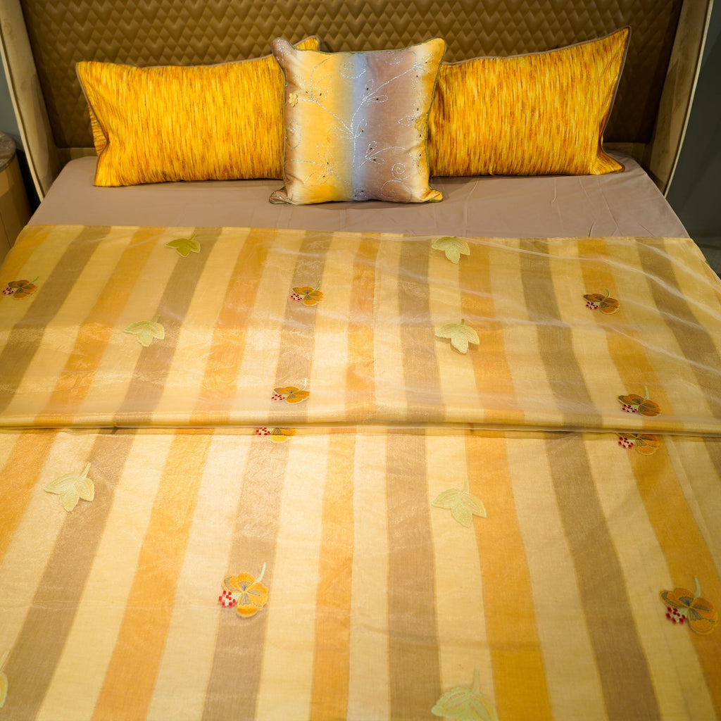 Monochrome Blossom Cushion cover at Kamakhyaa by Aetherea. This item is Cushion covers, Home, Monochrome, Silk, Upcycled, Yellow