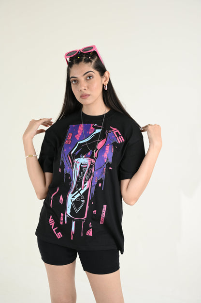 More vilas 100% Cotton Oversized Black T-shirt at Kamakhyaa by Unfussy. This item is 100% cotton, Black, Casual Wear, Organic, Oversized Fit, Printed, T-Shirts, Unfussy, Unisex, Womenswear