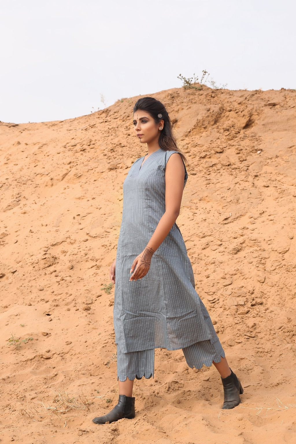 Multi-Color Striped Cape With Kurta And Pants - Set Of Three at Kamakhyaa by Keva. This item is Cape, Co-ord Sets, Cotton, Cotton Lurex, Desert Rose, Multicolor, Natural, Relaxed Fit, Resort Wear, Stripes, Travel, Travel Co-ords, Womenswear