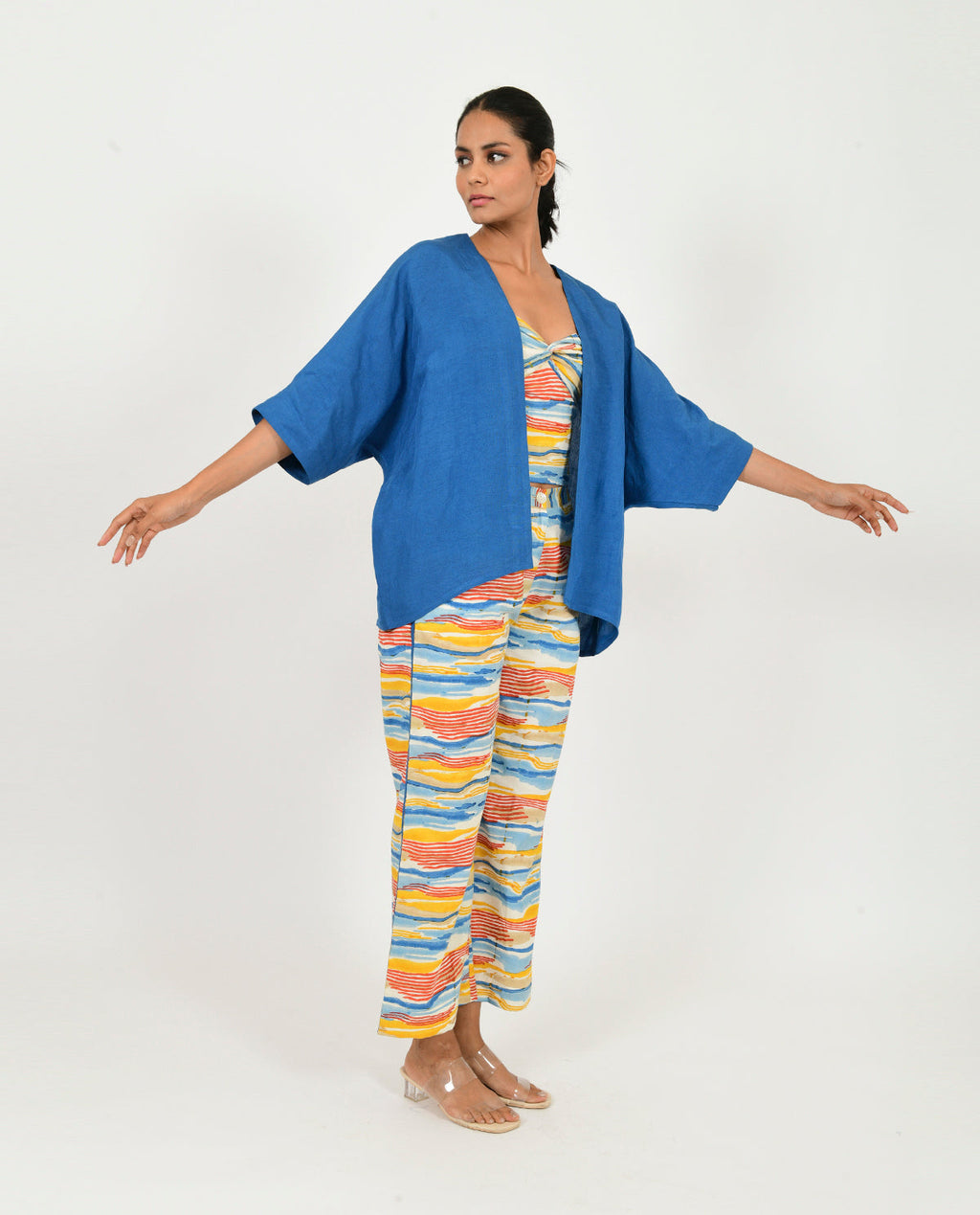 Multicolor Co-ord Set at Kamakhyaa by Rias Jaipur. This item is 100% Organic Cotton, Block Prints, Casual Wear, Co-ord Sets, Multicolor, Natural, Relaxed Fit, Scribble Prints, Travel Co-ords, Womenswear, Yaadein