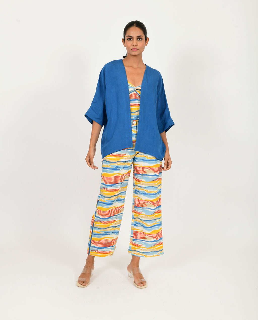 Multicolor Co-ord Set at Kamakhyaa by Rias Jaipur. This item is 100% Organic Cotton, Block Prints, Casual Wear, Co-ord Sets, Multicolor, Natural, Relaxed Fit, Scribble Prints, Travel Co-ords, Womenswear, Yaadein
