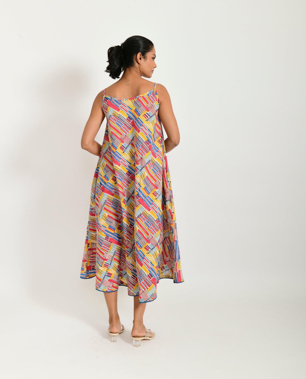 Multicolor Hand Block Maxi Dress at Kamakhyaa by Rias Jaipur. This item is 100% Organic Cotton, Block Prints, Casual Wear, Maxi Dresses, Multicolor, Natural, Relaxed Fit, Scribble Prints, Sleeveless Dresses, Womenswear, Yaadein
