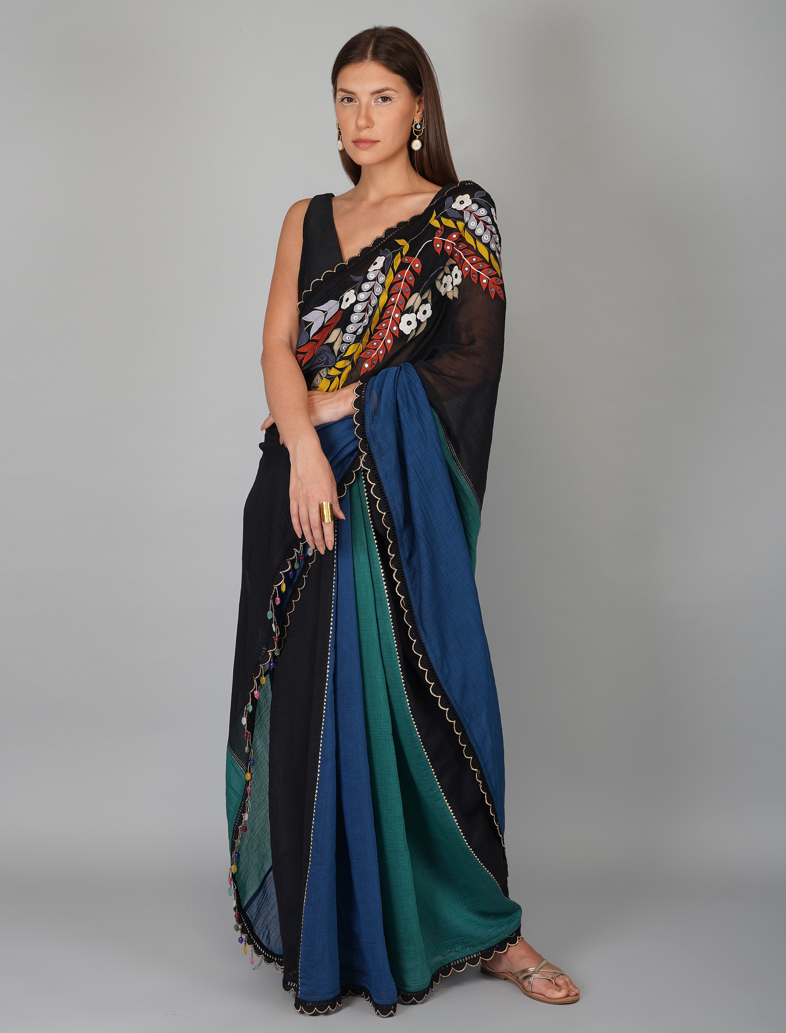 Buy Siril Georgette Multicolor & Cream Color Georgette Saree with Blouse  piece | sarees for Women| saree | sarees Online at Best Prices in India -  JioMart.