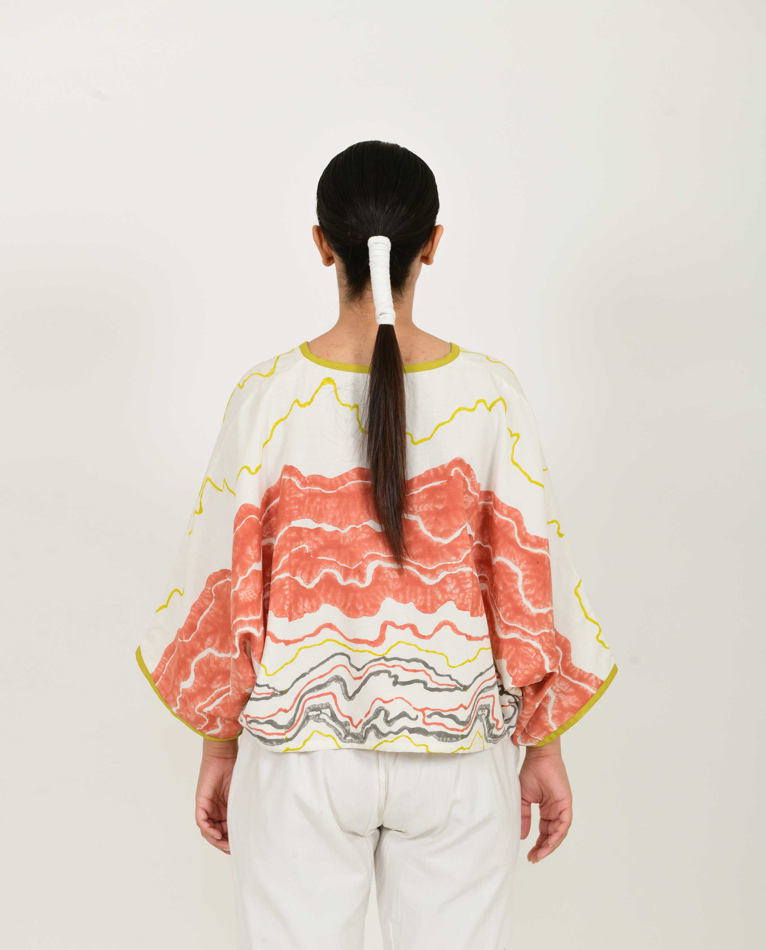 Multicolor Oversized Top at Kamakhyaa by Rias Jaipur. This item is Azo Free Dye, Block Prints, Casual Wear, Cotton, Crop Tops, Multicolor, Organic Bamboo Fiber, Parat, Relaxed Fit, Womenswear