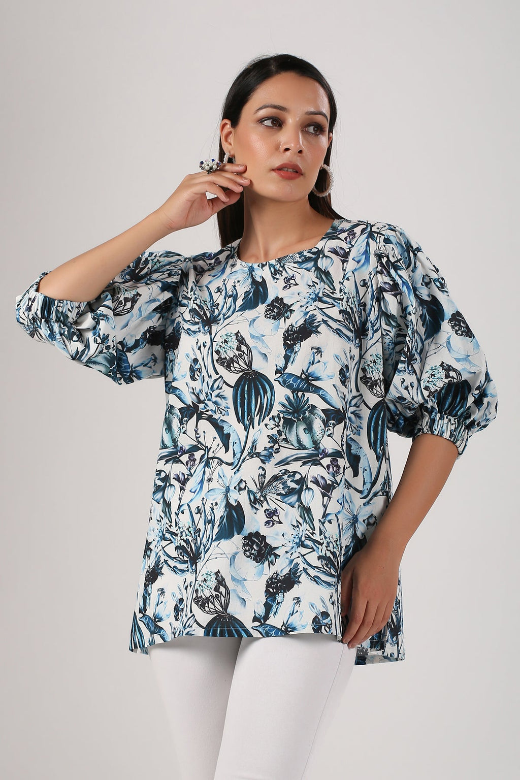 Multicolor Peplum Top at Kamakhyaa by MOH-The Eternal Dhaga. This item is Casual Wear, Cotton, Moh-The eternal Dhaga, Multicolor, Natural, Peplum Tops, Prints, Regular Fit, Womenswear