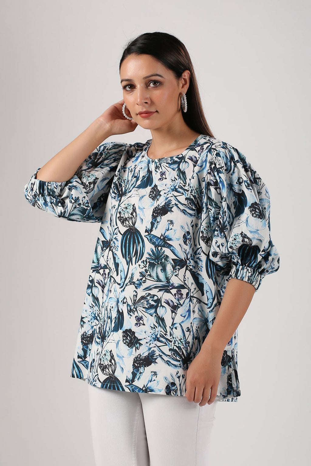 Multicolor Peplum Top at Kamakhyaa by MOH-The Eternal Dhaga. This item is Casual Wear, Cotton, Moh-The eternal Dhaga, Multicolor, Natural, Peplum Tops, Prints, Regular Fit, Womenswear
