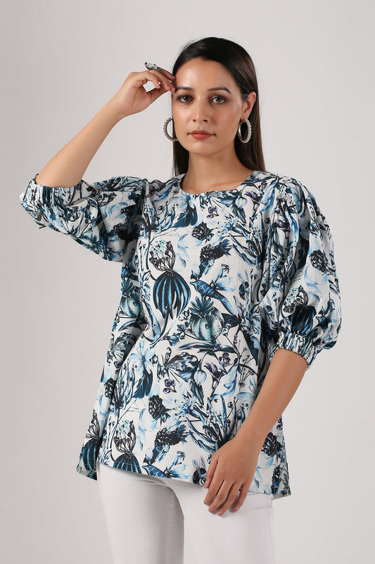 Multicolor Peplum Top at Kamakhyaa by MOH-The Eternal Dhaga. This item is Casual Wear, Cotton, Moh-The eternal Dhaga, Multicolor, Natural, Peplum Tops, Prints, Regular Fit, Womenswear