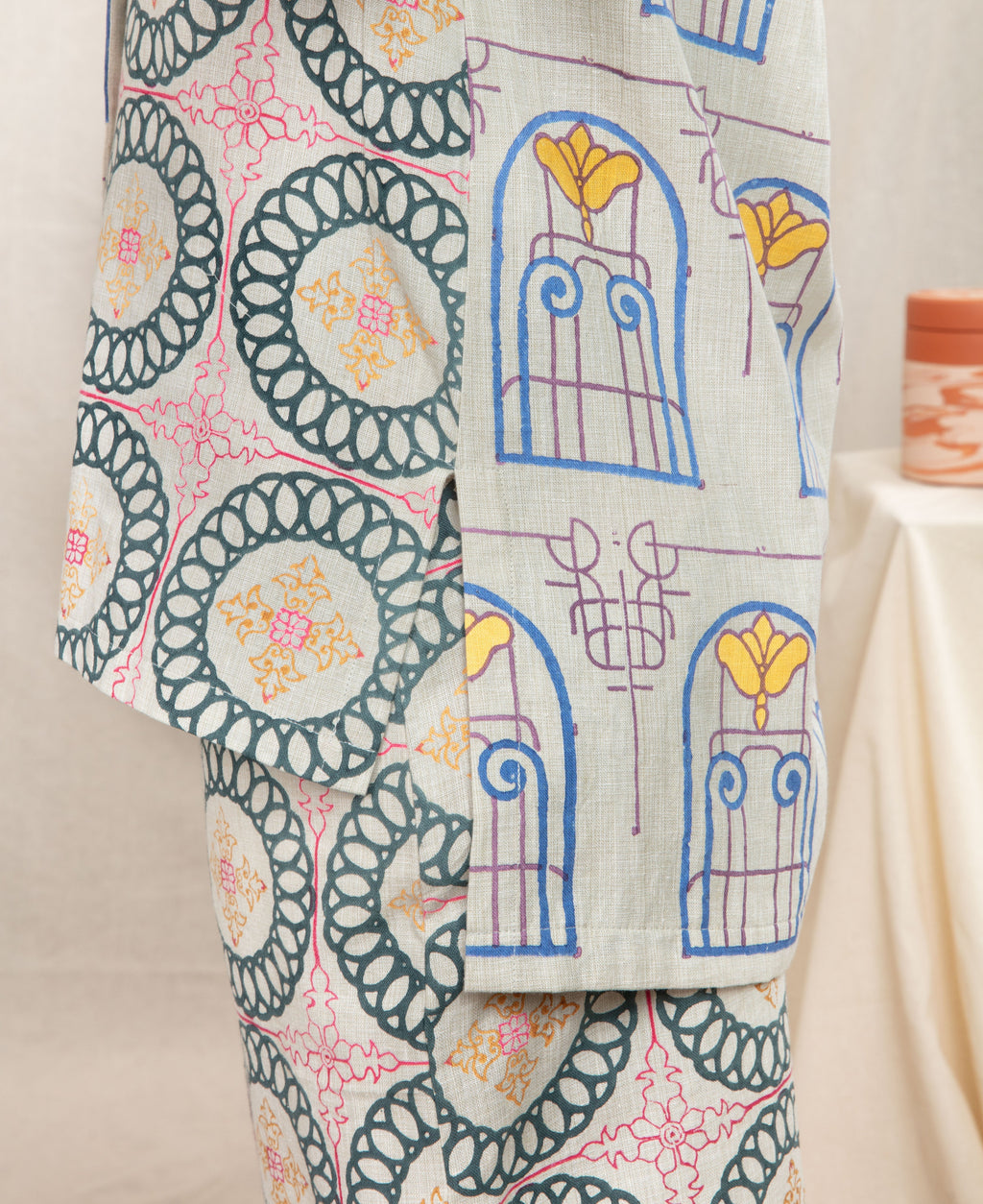 Multicolor Print Shirt at Kamakhyaa by Anushé Pirani. This item is Block Prints, Handwoven Cotton, Lounge Wear, Multicolor, Natural, Prints, Recurring Dream Collection, Regular Fit, Shirts, Tops, Womenswear