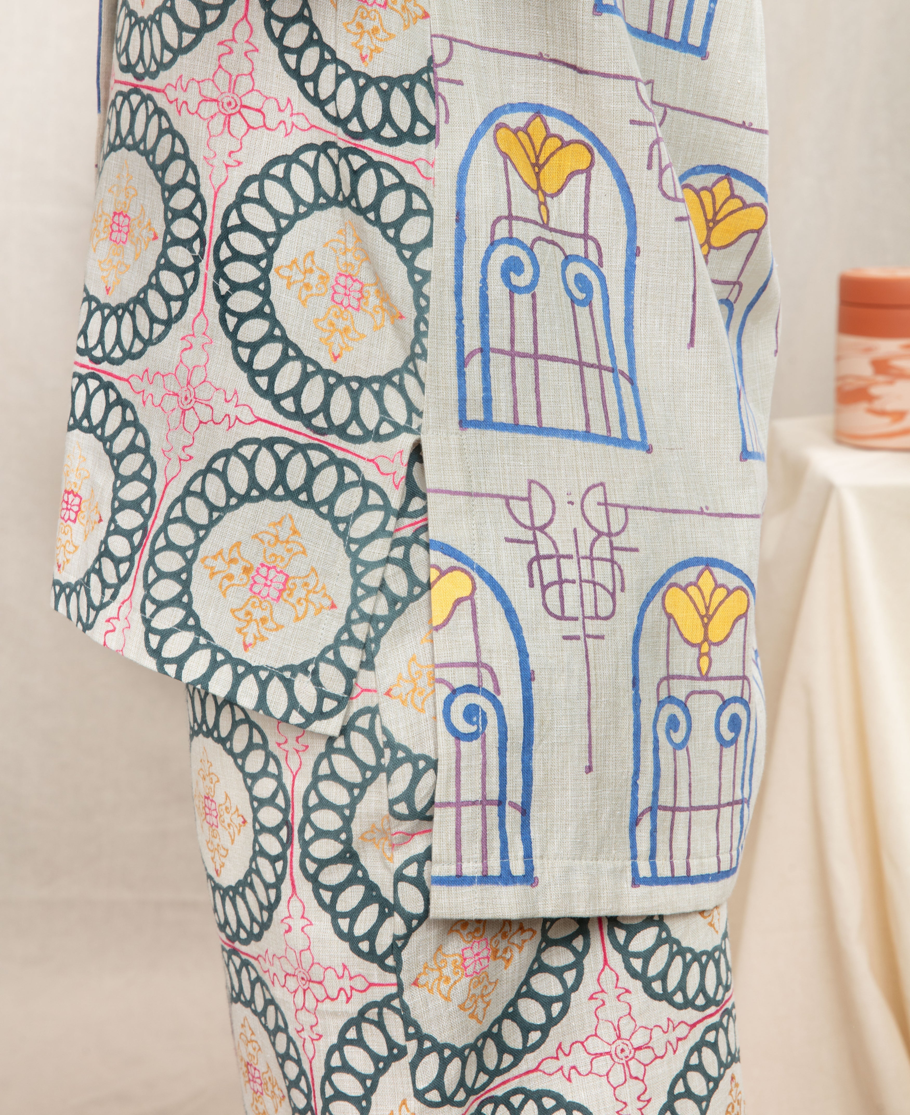 Multicolor Print Shirt at Kamakhyaa by Anushé Pirani. This item is Block Prints, Handwoven Cotton, Lounge Wear, Multicolor, Natural, Prints, Recurring Dream Collection, Regular Fit, Shirts, Tops, Womenswear