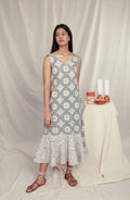 Multicolor Sleeveless Maxi Dress at Kamakhyaa by Anushé Pirani. This item is Block Prints, Casual Wear, Handwoven Cotton, Lounge Wear, Maxi Dresses, Multicolor, Natural, Prints, Recurring Dream Collection, Regular Fit, Sleeveless Dresses, Womenswear