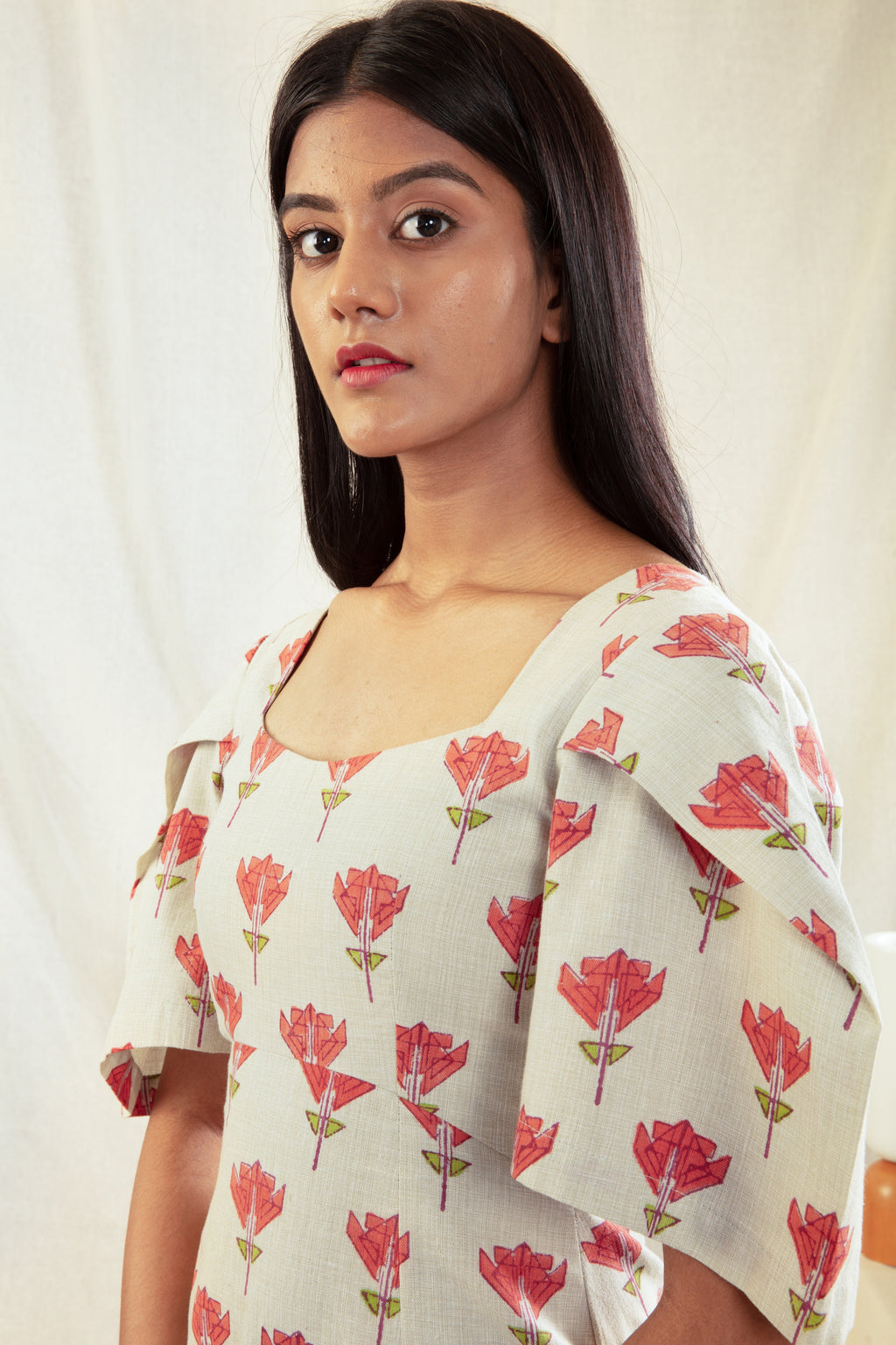 Multicolor Summer Maxi Dress at Kamakhyaa by Anushé Pirani. This item is Block Prints, Handwoven Cotton, Lounge Wear, Maxi Dresses, Multicolor, Natural, Prints, Recurring Dream Collection, Regular Fit, Womenswear