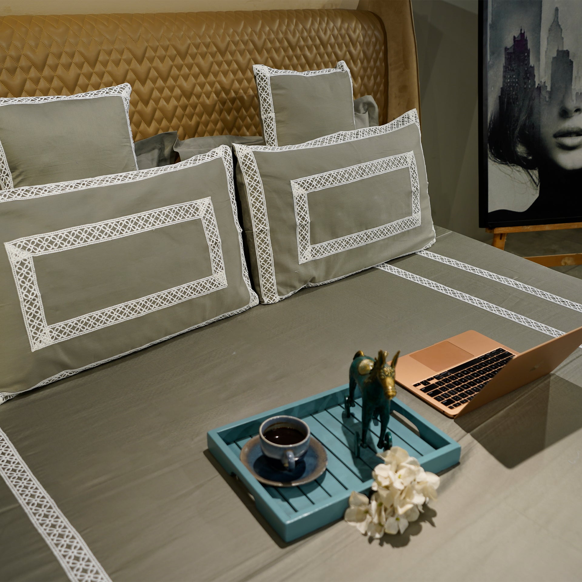 Mystic Moss Cotton Bloom Cushion Cover at Kamakhyaa by Aetherea. This item is 100% Cotton, 300 TC, 500 TC, Cushion covers, Home, Plain, Sage Green, Solid