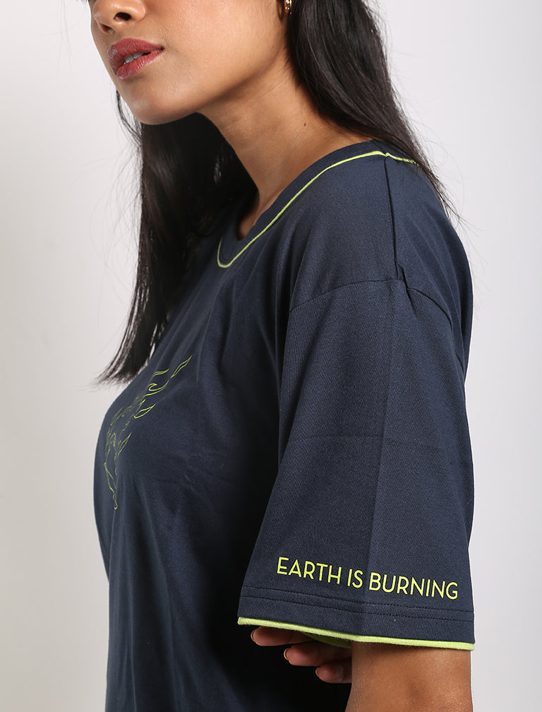 Navy Organic Cotton T-Shirt at Kamakhyaa by Wear Equal. This item is Casual Wear, For Siblings, Navy, Organic, Organic Cotton, Prints, Regular Fit, T-Shirts, Womenswear