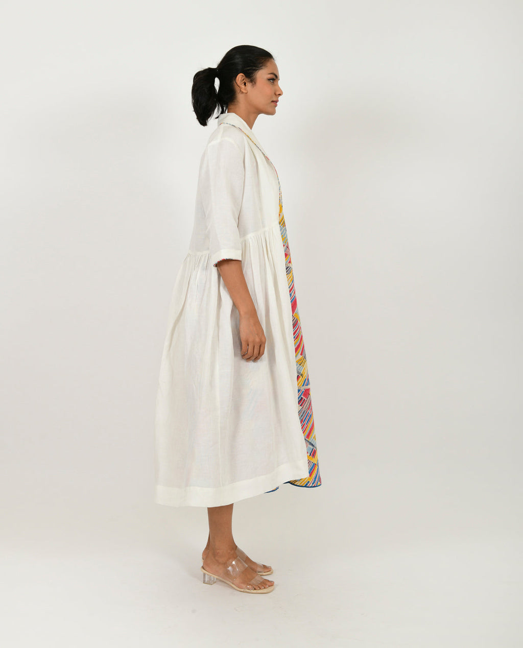Off-White Linen Jacket at Kamakhyaa by Rias Jaipur. This item is Casual Wear, Jackets, Linen Blend, Natural, Relaxed Fit, Solids, White, Womenswear, Yaadein