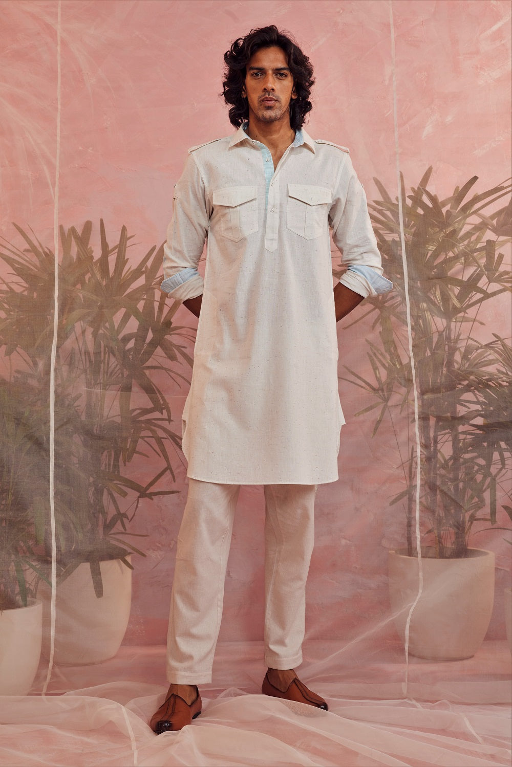 Off-White Pathani Kurta at Kamakhyaa by Charkhee. This item is Casual Wear, Cotton, For Father, Kurtas, Menswear, Natural, Regular Fit, Textured, Tops, White