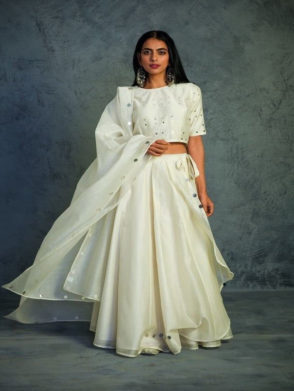 Buy Crop Top for Women or Girls White Georgette Indian Wedding Party Wear  Designer Lehenga Skirt Online in India - Etsy