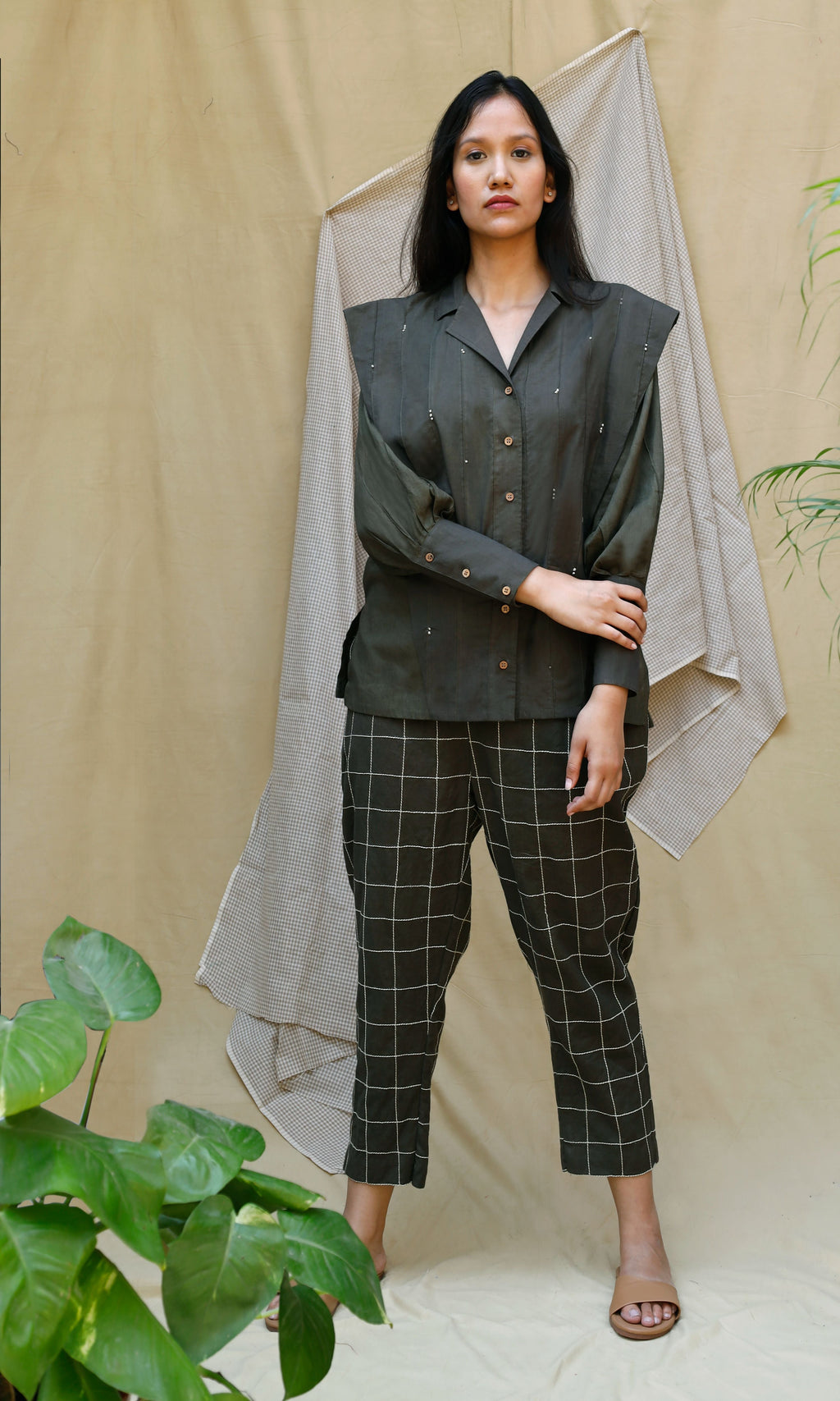 Olive Cotton Full Sleeves Green Shirt at Kamakhyaa by Chambray & Co.. This item is Casual Wear, Echo, Green, Hand Spun Cotton, Natural, Olive Green, Regular Fit, Shirts, Solids, Tops, Womenswear