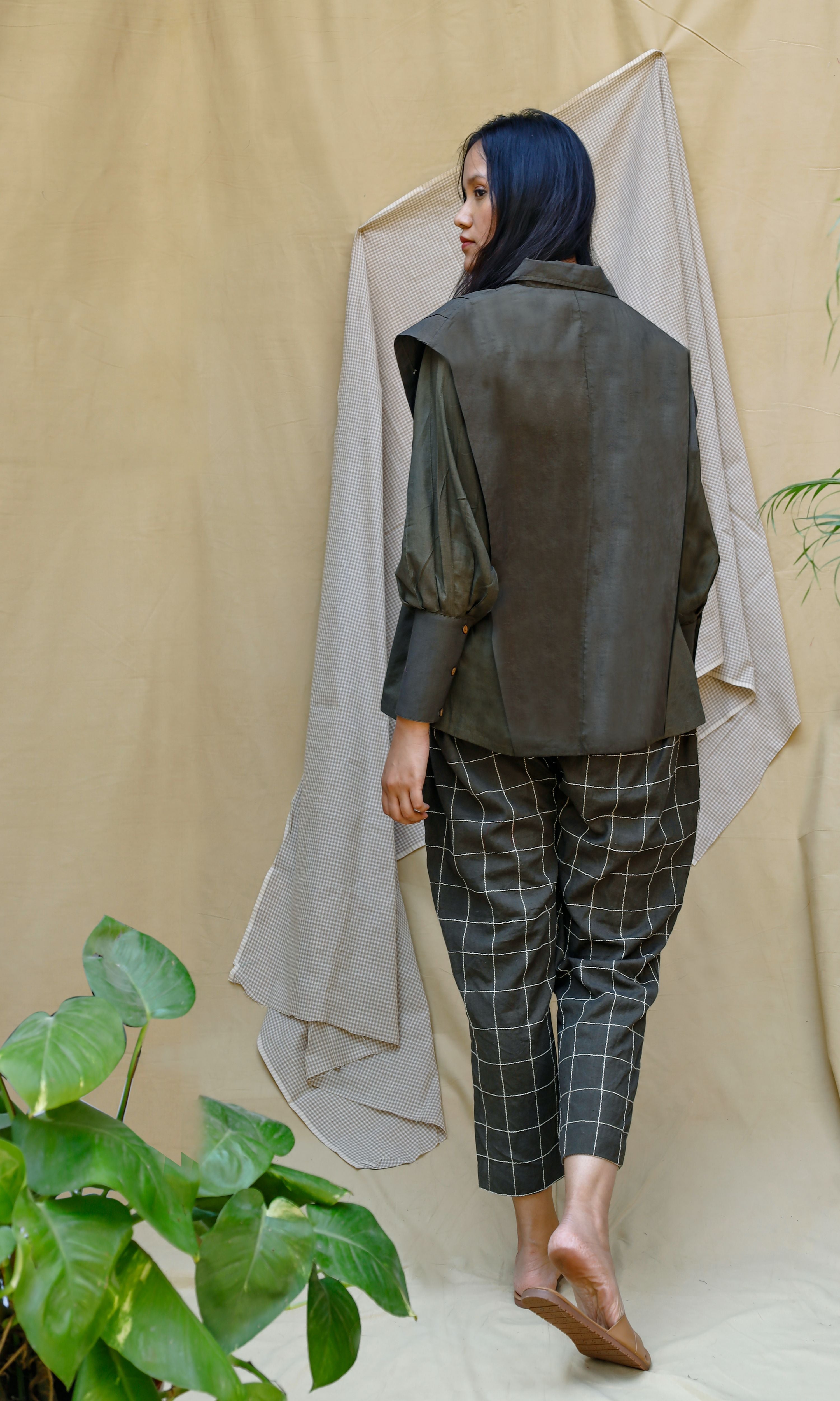 Olive Cotton Full Sleeves Green Shirt at Kamakhyaa by Chambray & Co.. This item is Casual Wear, Echo, Green, Hand Spun Cotton, Natural, Olive Green, Regular Fit, Shirts, Solids, Tops, Womenswear