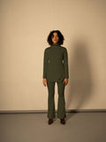 Olive Green Co-ord Set at Kamakhyaa by Meko Studio. This item is Casual Wear, Co-Ord Sets, Cotton, July Sale, July Sale 2023, Office, Office Wear Co-ords, Olive Green, Relaxed Fit, Solids, Tranquil AW-22/23, Womenswear