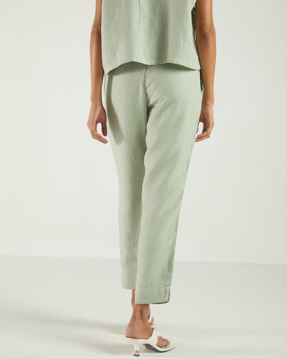Olive High-Waist Pants at Kamakhyaa by Reistor. This item is Bemberg, Green, Hemp, Natural, Pants, Solids, Womenswear